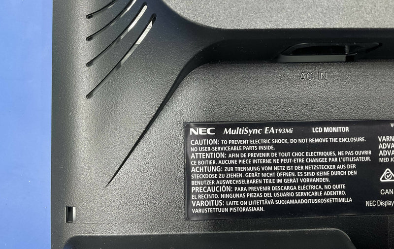 LCD MONITOR. NEC MULTISYNC EA193Mi (EA193Mi-BK (L193QJ) ) NEC/SIEMENS