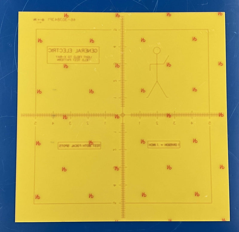 LIGHT FIELD TO X-RAY TEST PATTERN (46-303843P1/46-194427P209) GE