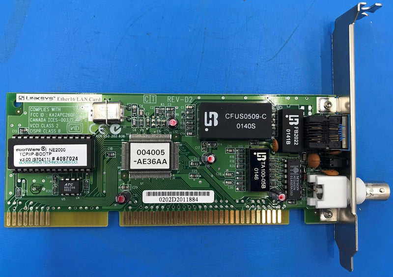 LinkSys Ether16 Lan Card (LNE2000 Rev-D2) Philips Gamma Camera