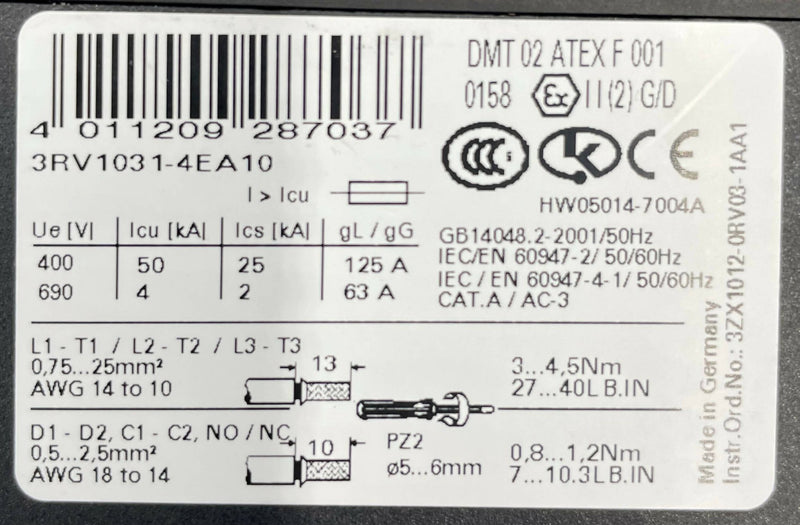 Motor Overload SWT (3RV1031-4EA10/10161682) SIEMENS