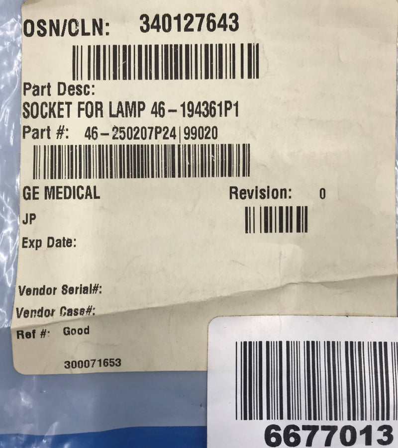 NEW Collimator Socket/Lamp (46-250207 P24) GE AMX 4