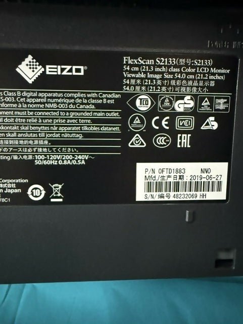 OFTD1883 -EIZO FlexScan S2133