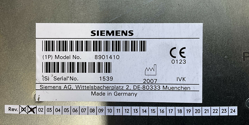 PANEL CONTROL RIGHT (8901410/08901410 REV-02/01) SIEMENS
