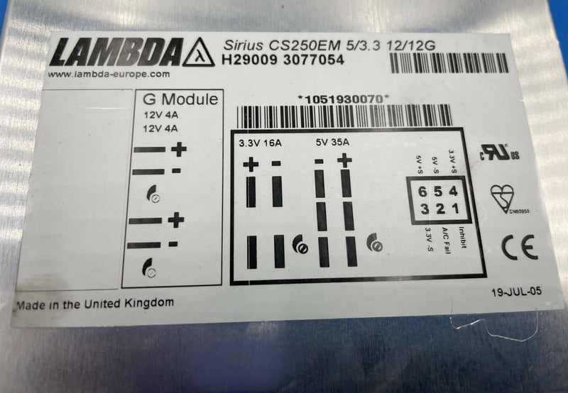 Power Supply CS250EM (H29009/3077054) Siemens/Lambda