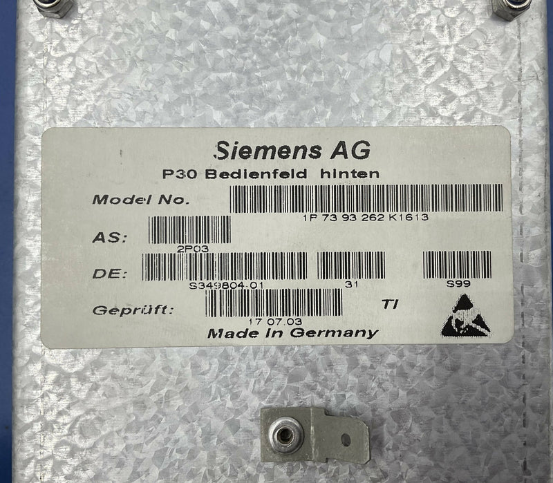 REAR CONTROL PANEL (07393262/7393262) SIEMENS