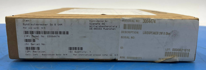 RND LOUDSPEAKER 3W/ 8-OHM NEW (03064474/3064474) SIEMENS