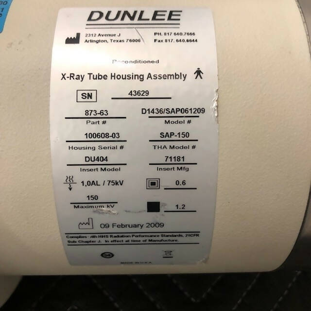 Preowned Dunlee X-ray Tube
