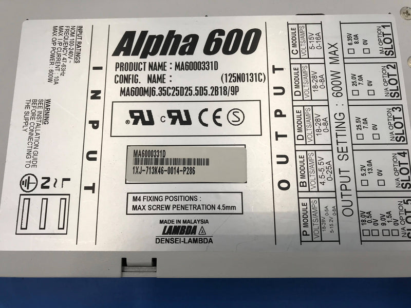 Alpha 600 Power Supply (MA6000331D)Densei-Lambda