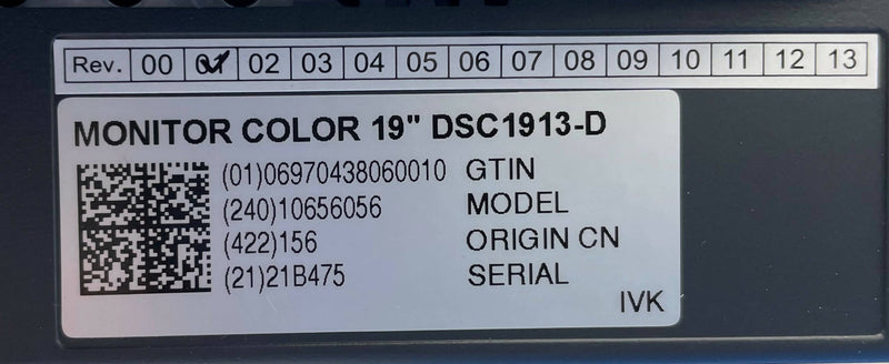 19" DSC 1913-D LCD COLOR MONITOR (10656056) SIEMENS
