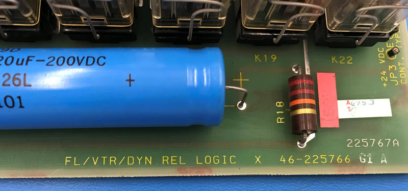 FL/VTR/DYN REL LOGIC X Board (46-225766 G1 A)GE Advantx