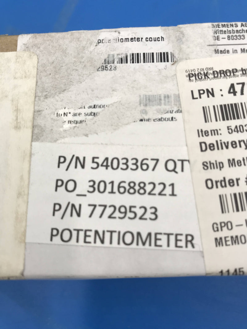 NEW Siemens Service Kit Potentiometer (5403367/7729523)Siemens