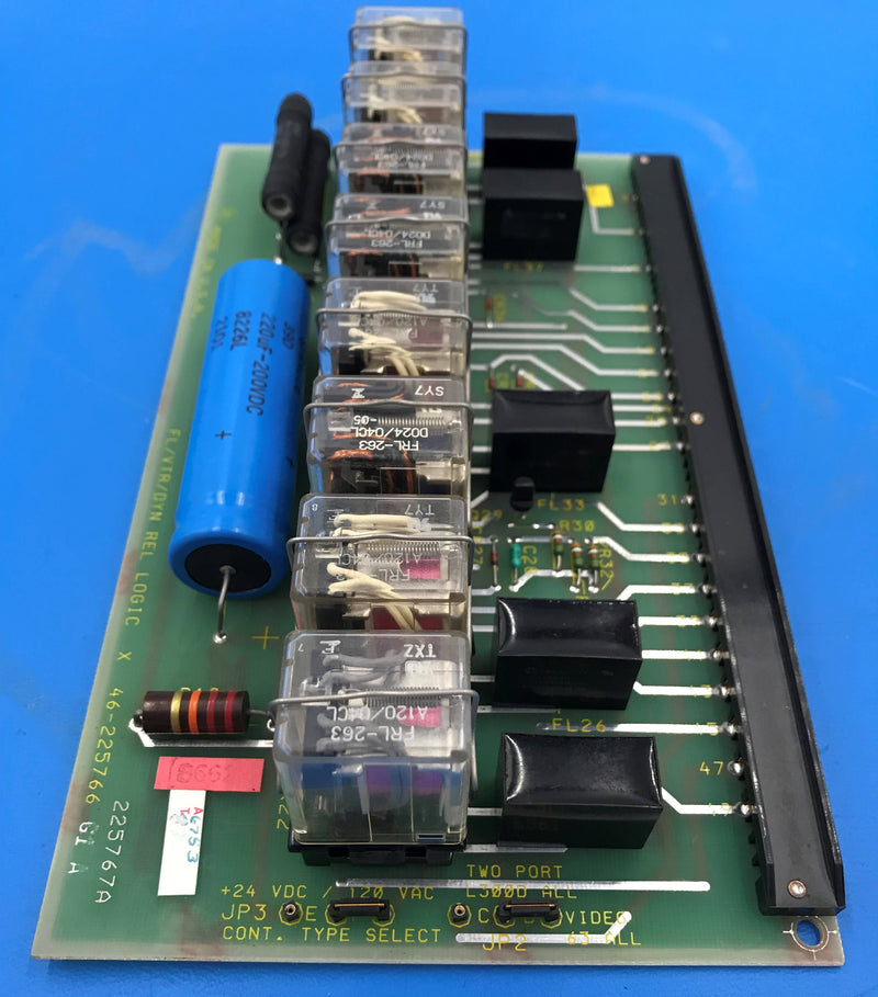 FL/VTR/DYN REL LOGIC X Board (46-225766 G1 A)GE Advantx