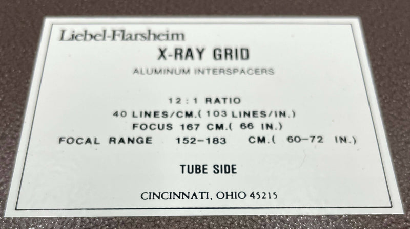 X-RAY GRID 12:1 RATIO (SYBRON LIEBEL-FLARSHEIM)