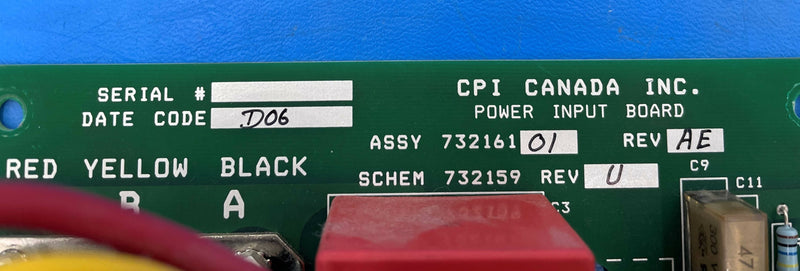 Power Input Board (732161 01 REV AE) CPI