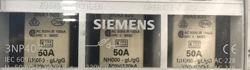 Fuse Holder/Fuses (3ZX1012NP402AA1/3NP407 )Siemens