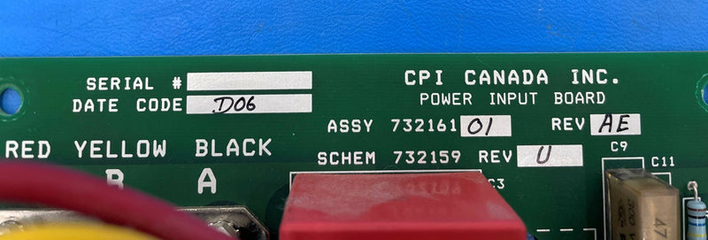 Power Input Board (732161 01 REV AE) CPI