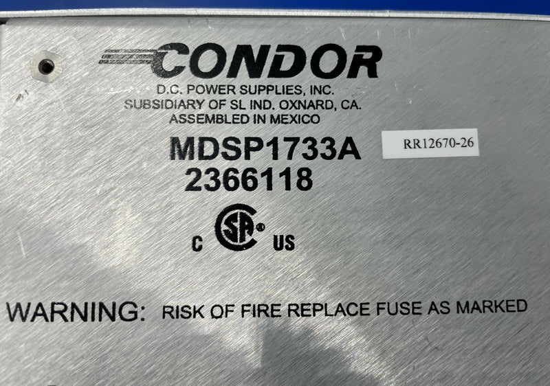 CONDOR DC POWER SUPPLY (MDSP1733A/2366118) GE