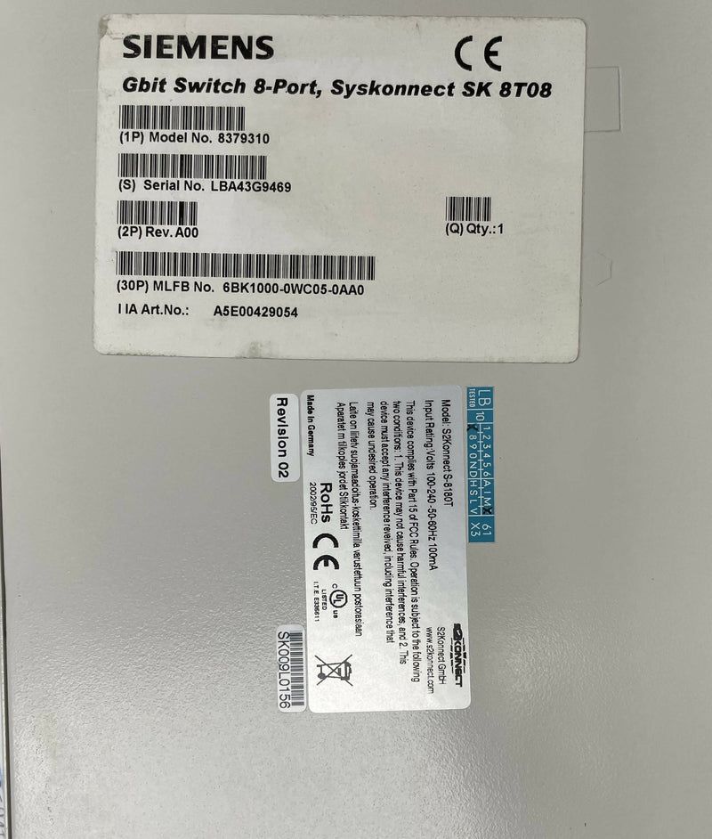 IRS1 1GBit 8 PORT SWITCH (8379310/S-8180T) SIEMENS
